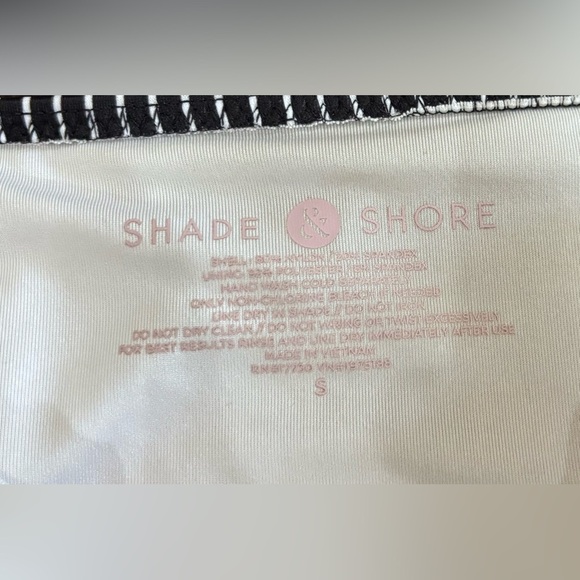Shade & Shore Black & White Striped High Rise Bikini Batjing Suit Bottoms Size S - Picture 5 of 10
